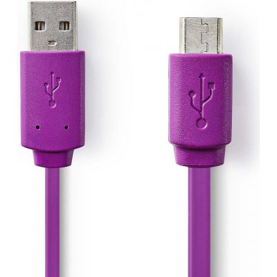 Nedis CCGP60410VT10 propojovací USB 2.0 zástrčka USB A - zástrčka USB micro B, 1m, fialový