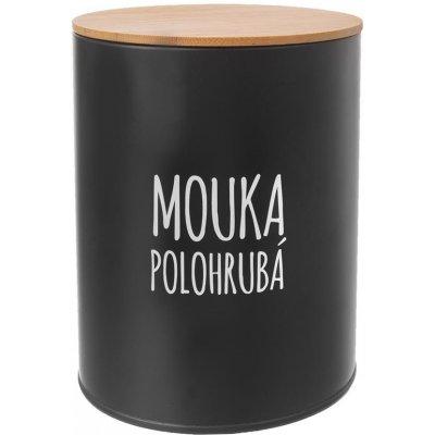 Orion dóza plech dřevo Mouka polohrubá dekor Black 2,3 l