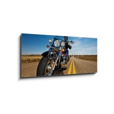 Obraz s hodinami 1D panorama - 120 x 50 cm - Motorcycle riding Jízda na motocyklu – Zboží Mobilmania