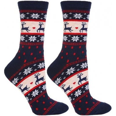 Vánoční ponožky Norvegia s norským vzorem modré