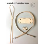 Kožená sada na výrobu kabelky (dno, popruh, poutka, stahovací řemínek ) - přírodní barva – Zbozi.Blesk.cz