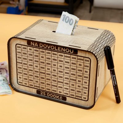 Pokladnička znovupoužitelná - Nápis - Na dovolenou – Zboží Dáma