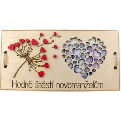 Dřevěná dárková karta na peníze ke svatbě ♥️ – Zboží Dáma