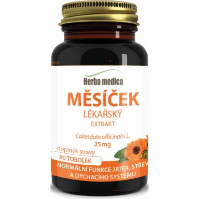 Herba medica Měsíček lékařský 250 mg extrakt Calendula officinalis L. 80 měkkých tobolek