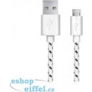 Esperanza EB175WB - 5901299920008 Micro USB 2.0 A-B M/M, opetený, 1m, bílý