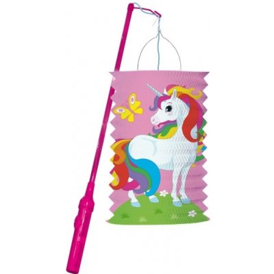 LAMPION Jednorožec s tyčkou 28/40cm – Zboží Dáma