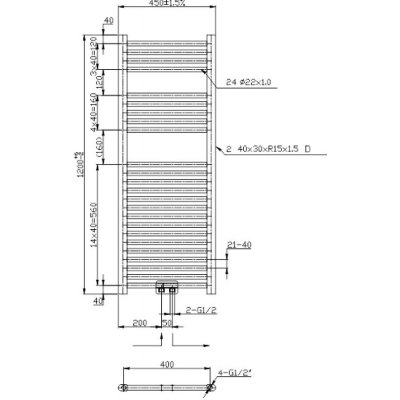 Novaservis 450 mm x 1200 mm 450/1200/RS,5 – Zboží Dáma