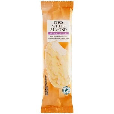 Tesco Mražený krém vanilkový v bílé čokoládě s kousky mandlí 120 ml – Hledejceny.cz