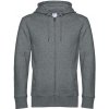 Pánská mikina B&C Unisex mikina na zip WU03K Heather Mid Grey