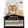 Granule pro kočky Pro Plan Cat Sterilised Delicate Digestion granule s vysokým obsahem kuřete 3 kg