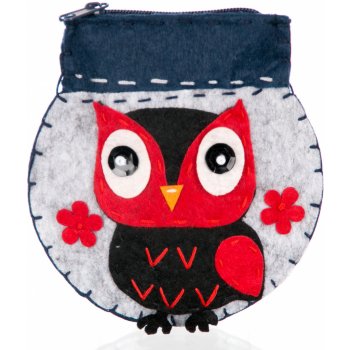Fashion Icon Peněženka flísová Owl ruční práce šedá PN0120-13