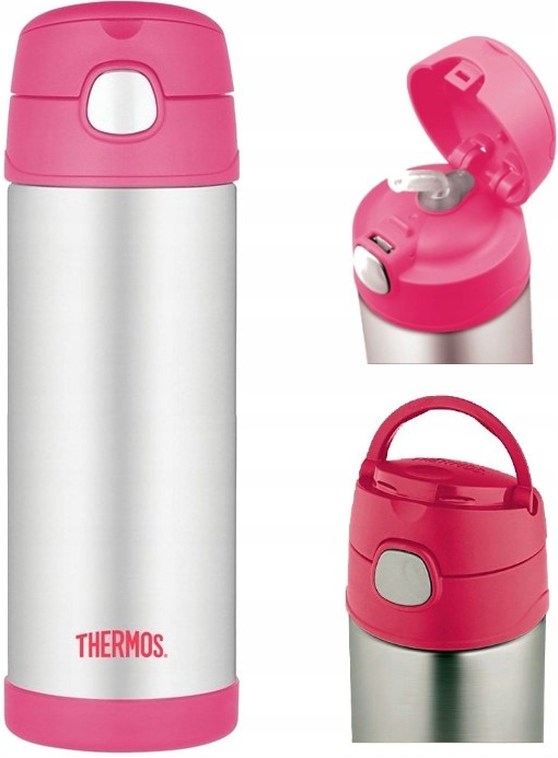 Thermos FUNtainer Dětská termoska s brčkem růžová 470 ml