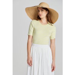 GANT SLIM STRIPED 1X1 RIBBED SS T-SHIRT PASTEL LIME