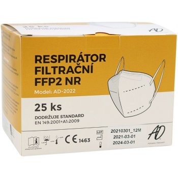 AD respirátor FFP2 bílý 25 ks