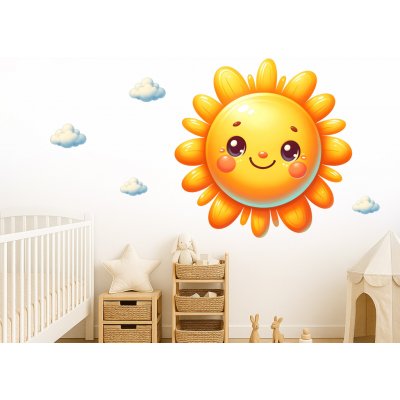 Nalepte.cz samolepka na zeď Slunce pro děti arch, rozměry 99 x 100 cm – Zboží Dáma