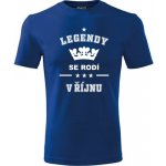 Tričko Legendy se rodí v říjnu vtipné dárky pro muže modré – Zbozi.Blesk.cz