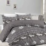 Xpose bavlna povlečení Renforcé VÁNOCE šedé 140x200 70x90 – Zboží Dáma