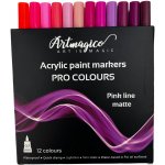Artmagico Pro Pink Line akrylové fixy růžové odstíny 12 ks – Zboží Dáma