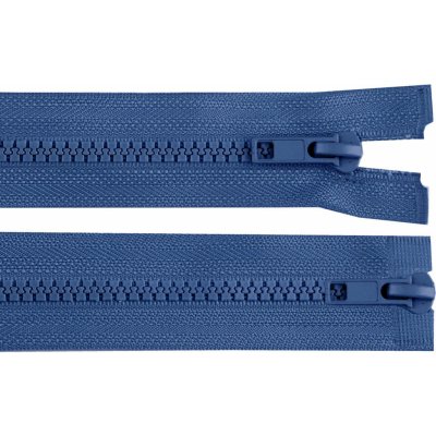 Zip kostěný No 5 dělitelný 2 jezdce / dvoucestný 75 cm bundový, malé, 220 modrá jeans tmavá – Hledejceny.cz