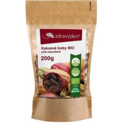 Zdravý den Kakaové boby Bio celé nepražené 500 g – Zboží Dáma