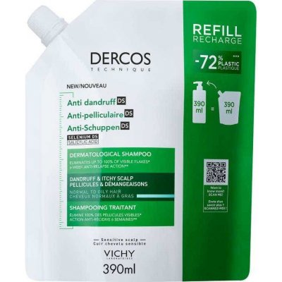 Vichy Dercos šampon proti lupům na mastné vlasy 500 ml náhradní náplň – Zboží Dáma