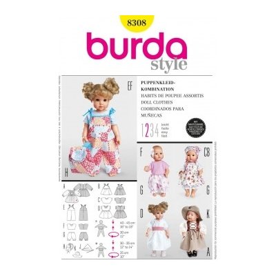 *Burda střih žlutý č. 8308 oblečky na panenky 8308 (cena / kus) – Zboží Mobilmania