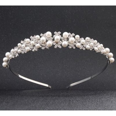B-TOP Širší čelenka do vlasů bohatě zdobená perlami a krystaly – Hledejceny.cz