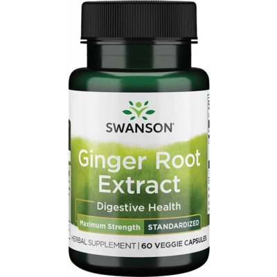 Swanson Ginger Root Extract Maximum Strength 200 mg 60 rostlinných kapslí – Hledejceny.cz