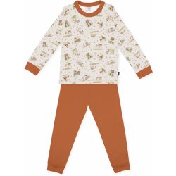 Darré dětské pyžamo Zvířátka na pasece cihlové