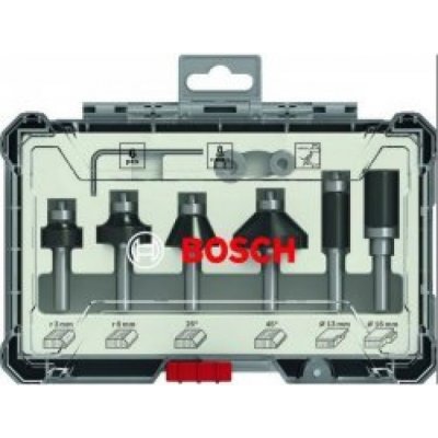 Bosch Sada fréz s 8mm vřetenem Trim&Edging, 6 ks,zarovnávání a zaoblování Trim and Edging Router Bit Set. 2607017469 – Zboží Mobilmania