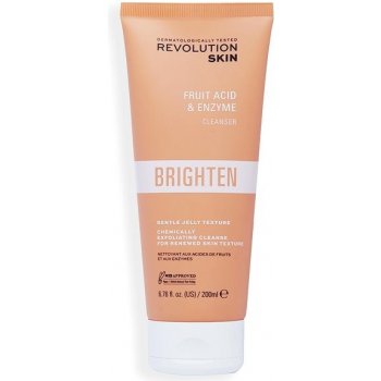 Revolution Skincare Brighten Fruit Acid & Enzyme rozjasňující čisticí gel s AHA kyselinami 200 ml