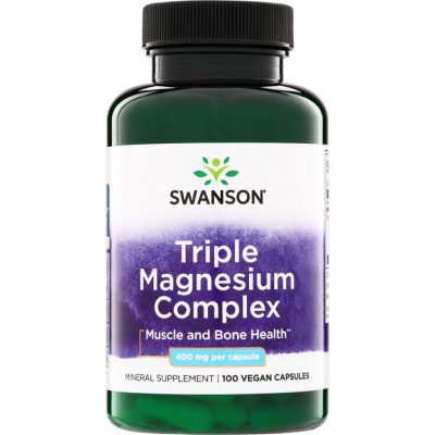 Swanson Triple Magnézium Complex 400 mg 100 kapslí – Hledejceny.cz
