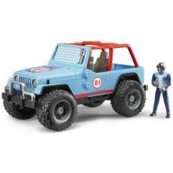Bruder Terénní závodní auto Jeep Cross Country modré s figurkou závodníka 02541 12021D 1:16