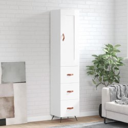 Prolenta Maison Exclusive Skříň highboard bílá s vysokým leskem 34,5x34x180 cm kompozit