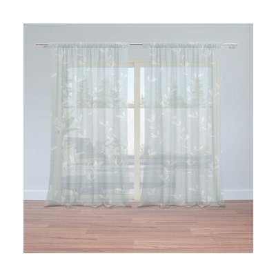 Sablio Záclony Bílé lístky: 2ks 150x250cm – Hledejceny.cz