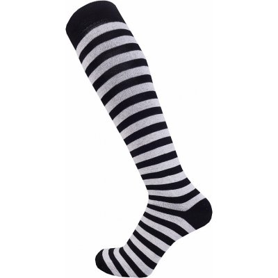 Crazy Socks KORA dámské pruhované podkolenky černá-bílá – Zboží Dáma