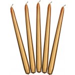 PartyDeco Kónické svíčky zlaté 10 ks - svíčky na slavnostní svatební stůl – Zboží Mobilmania