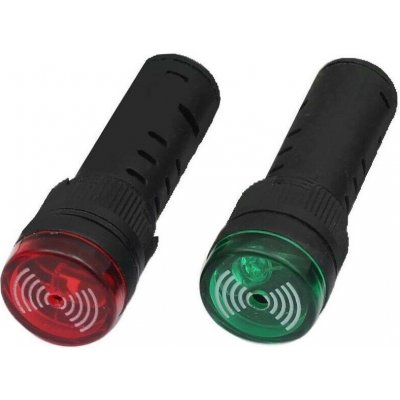 Onpira Signální kontrolka 12 V a 24 V s LED a bzučákem Zelená, 12 V, 19 mm