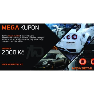 MEGA DETAIL Dárkový kupon na 2000 Kč – Hledejceny.cz