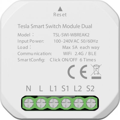TESLA Smart Switch Module Dual TSL-SWI-WBREAK2 – Zbozi.Blesk.cz