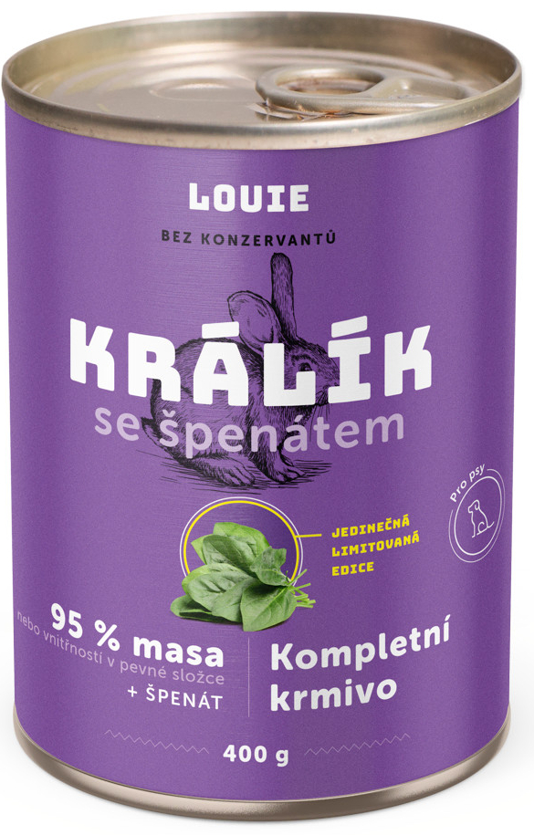 Louie Králík se špenátem 400 g