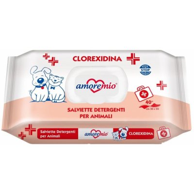 Amoremio vlhčené hygienické ubrousky s chlorexidinem 40 ks