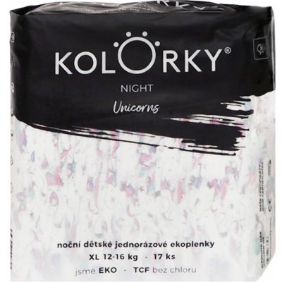 Kolorky NIGHT Jednorožci XL 12-16 kg noční 17 ks – Zboží Dáma