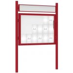 PROCITY Venkovní vitrína model 1000 18 x A4, červená, včetně sloupků a záhlaví | Zboží Auto