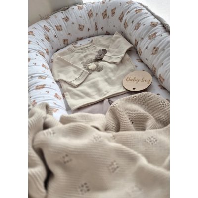 Baby Nellys Hnízdečko pro miminko Premium Baby Teddy oboustranné béžové – Zboží Mobilmania