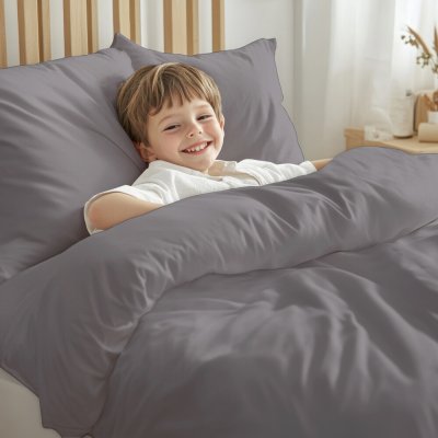 Dětské bavlněné povlečení Moni MO-077 Šedé 100 x 135 cm 40 x 60 cm – Zboží Mobilmania