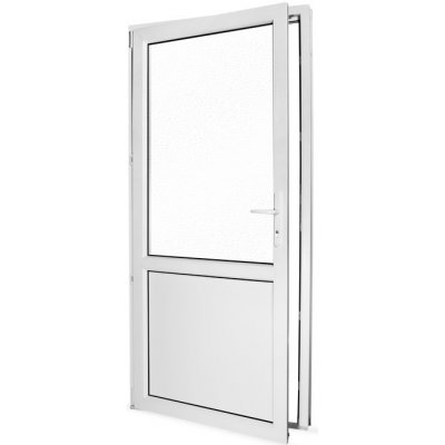 SkladOken.cz vedlejší vchodové dveře jednokřídlé 98 x 208 cm, dělené D2, bílé, LEVÉ – Zboží Mobilmania
