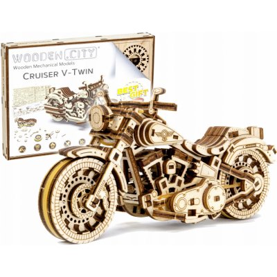 WOODEN CITY 3D puzzle Motocykl Cruiser V-Twin 168 ks – Zboží Dáma