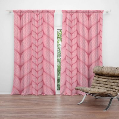 Sablio Závěs Růžové pletení: 2ks 140x250cm – Hledejceny.cz