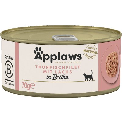 Applaws Cat Tuňák a Losos ve vývaru 6 x 70 g – Hledejceny.cz